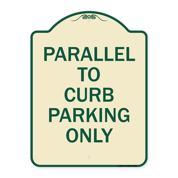 Signmission Parallel to Curb Parking Only Heavy-Gauge Aluminum Architectural Sign, 24" x 18", TG-1824-23502 A-DES-TG-1824-23502 - main